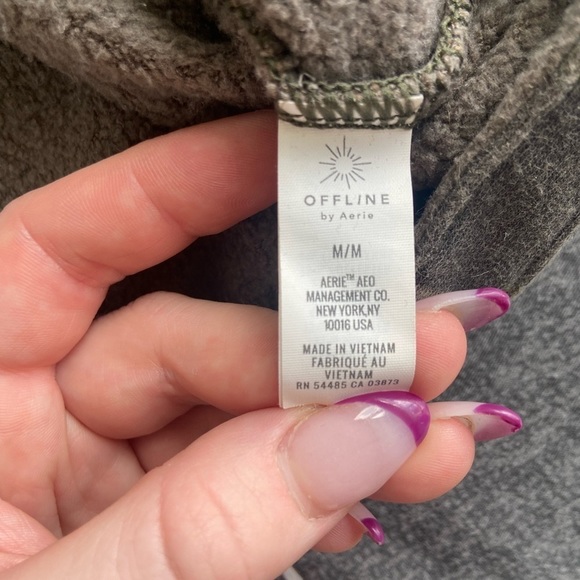 aerie Offline Camo Printed Oversized Hooded Poncho Sweater Fleece - Picture 5 of 8